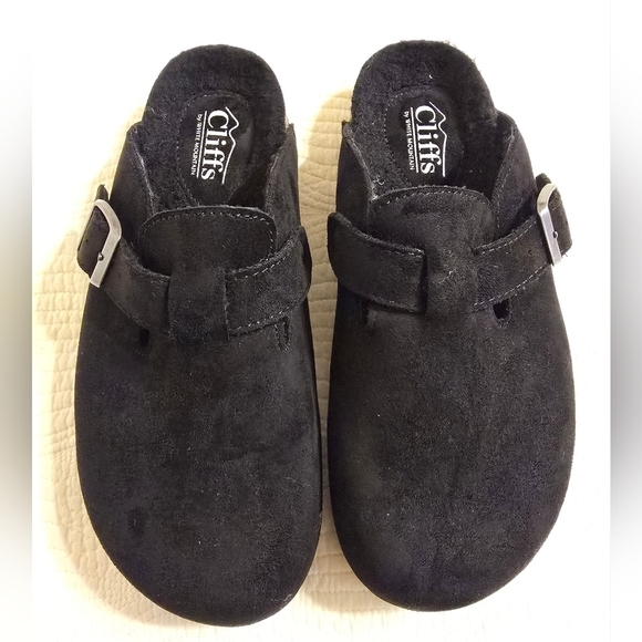 NWT Cliffs by White Mountain Suede Slip On Buckled Clogs - Picture 1 of 5